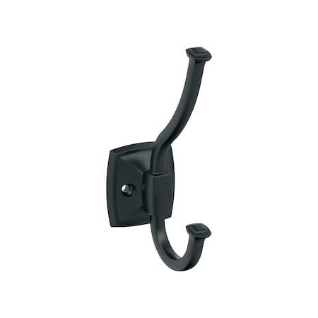 Amerock Kinsale Transitional Double Prong Matte Black Wall Hook H37002MB